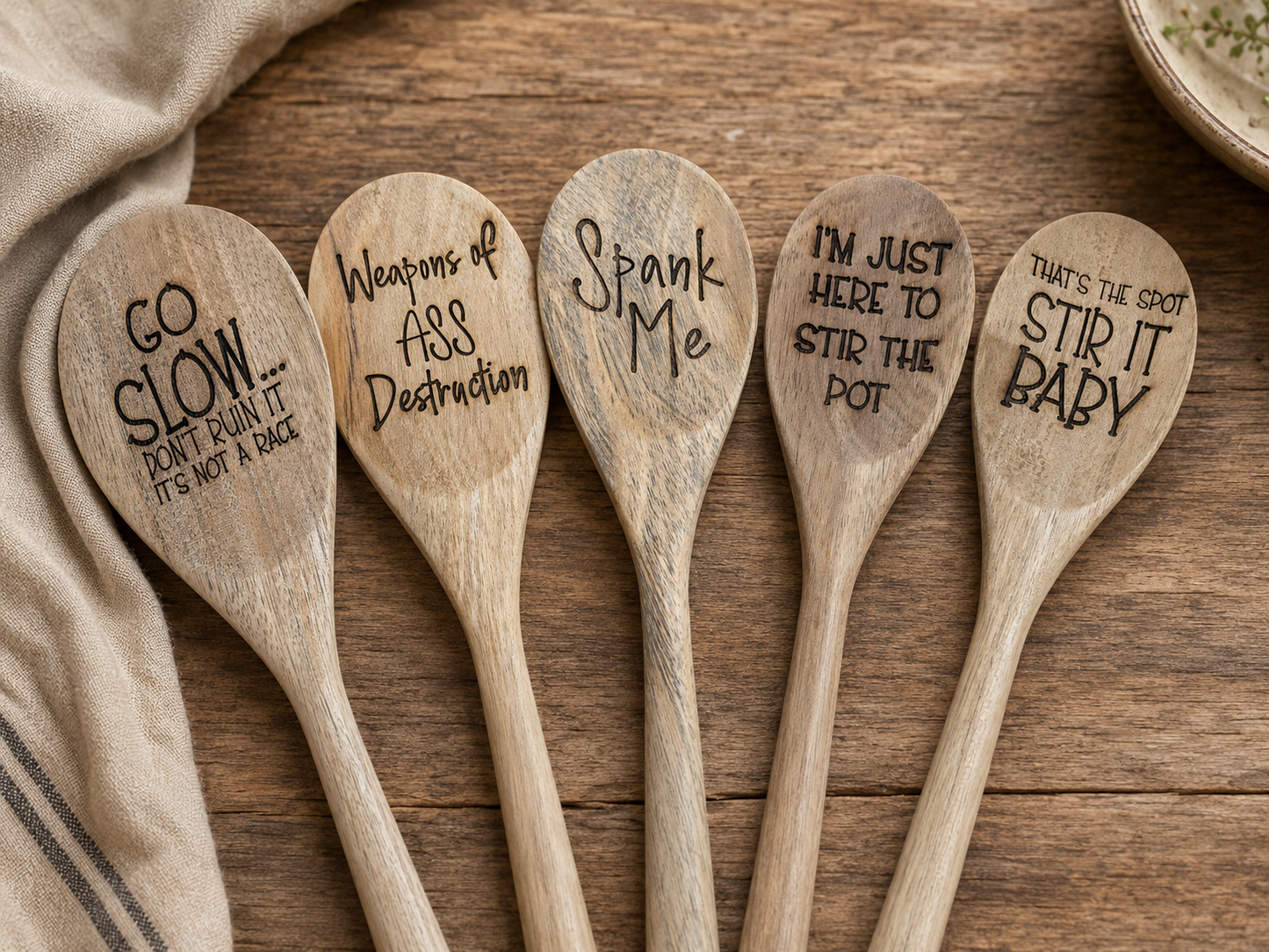 Sacastic wooden spoon