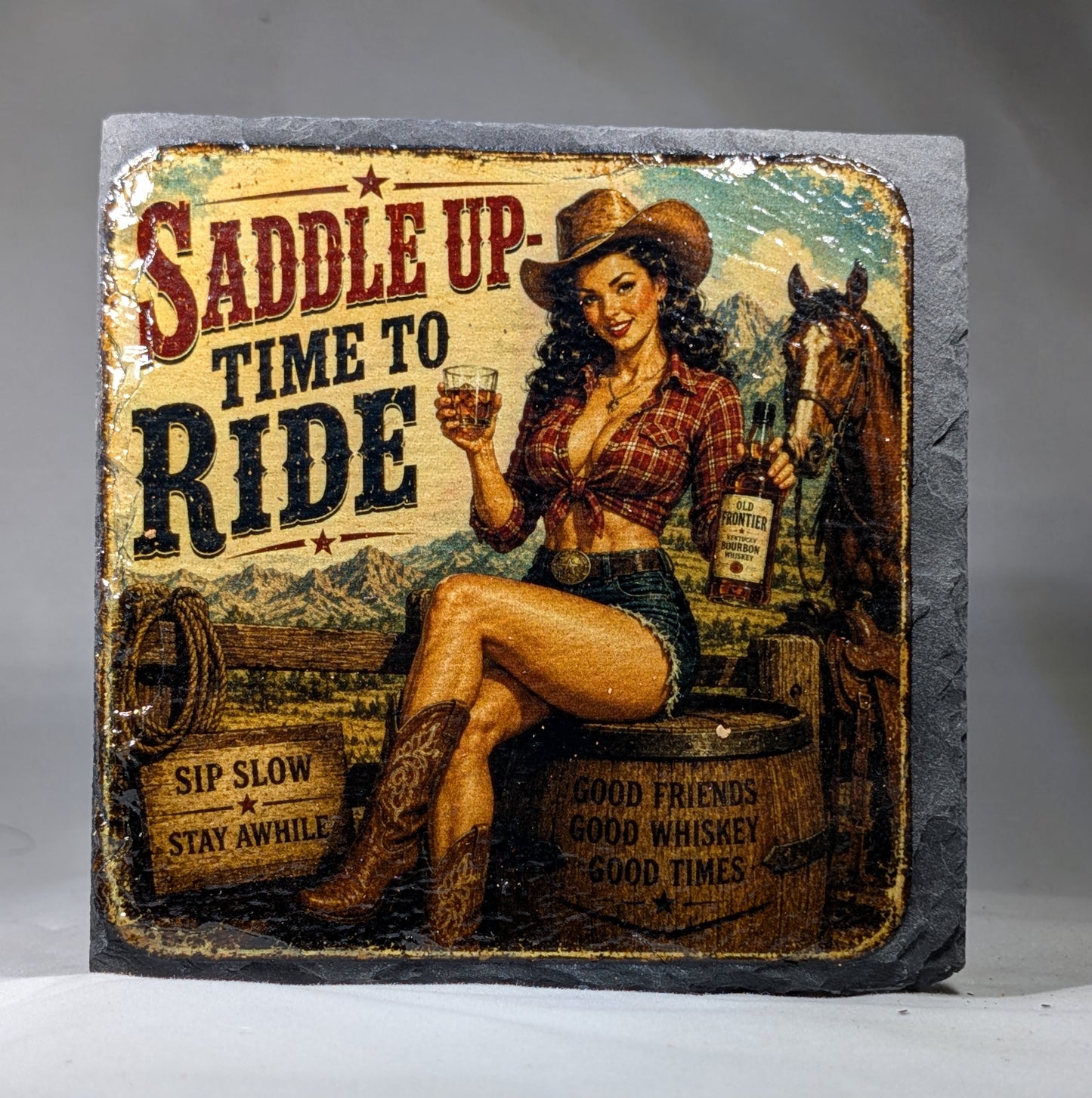 Slate Whiskey coaster #10